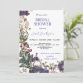 Invitation Fête des mariées Boho Fleur sauvage Pressé Budget (Debout devant)