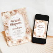 Invitation Fête des mariées Boho Floral Mocha