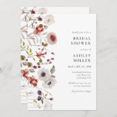 Invitation Fête des mariées Boho Floral Moderne (Devant / Derrière)