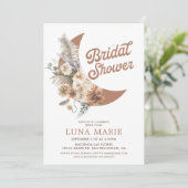 Invitation Fête des mariées Boho Floral Moon (Debout devant)