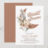 Invitation Fête des mariées Boho Floral Moon (Devant / Derrière)