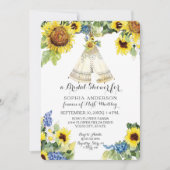 Invitation Fête des mariées BOHO Floral Teepee Sunflower Dais (Devant)