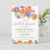 Invitation Fête des mariées Boho Floral violet d'été (Debout devant)