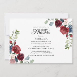 Invitation Fête des mariées Boho Floral Watercolor