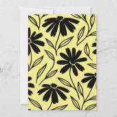 Invitation Fête des mariées Boho jaune noir (Dos)