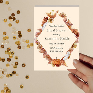 Invitation Fête des mariées BOHO Orange Automne Moderne