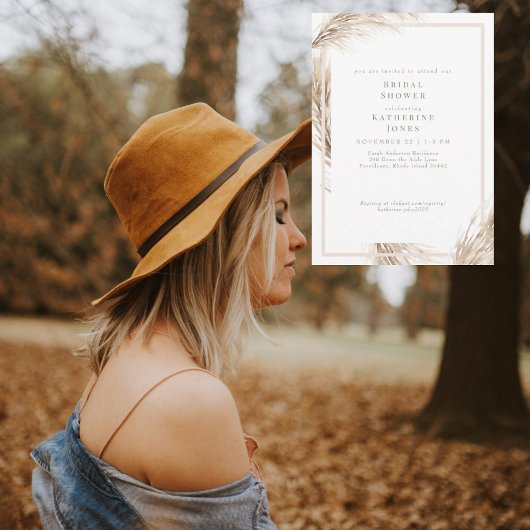 Invitation Fête des mariées Boho Pampas