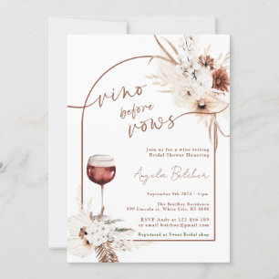 Invitation Fête des mariées Boho pampas Grass and Wine