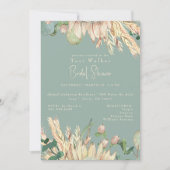 Invitation Fête des mariées Boho Pampas Sage (Devant)