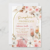 Invitation Fête des mariées Boho Pink Citrouille et Prosecco (Devant)