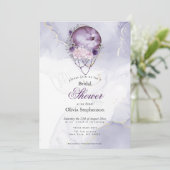 Invitation Fête des mariées Boho Pleine lune Amethyst Maroon (Debout devant)