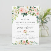 Invitation Fête des mariées Boho Rose Blush Florals (Debout devant)
