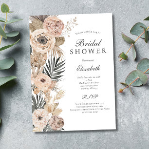 Invitation Fête des mariées Boho rose pâle