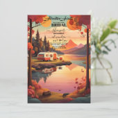 Invitation Fête des mariées Boho Rustic Mountain Fleur sauvag (Debout devant)