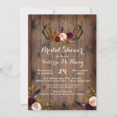 Invitation Fête des mariées Boho rustique avec bois de cerf (Devant)