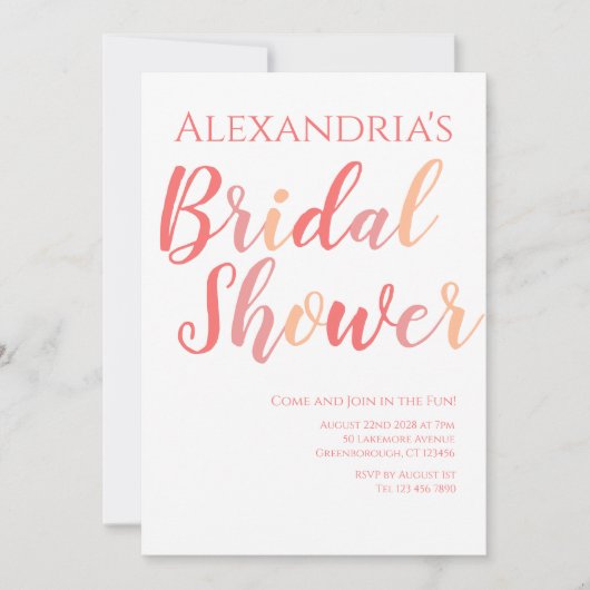 Invitation Fête des mariées Boho Typography Party (Devant)