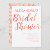 Invitation Fête des mariées Boho Typography Party (Devant / Derrière)