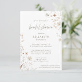 Invitation Fête des mariées Boho Watercolor Flowers (Debout devant)