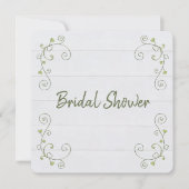 Invitation Fête des mariées Bois blanc (Devant)