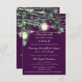 Invitation Fête des mariées Bois Rustique Lumières de pots en (Devant / Derrière)