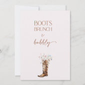 Invitation Fête des mariées Boots Brown Fleur sauvage rustiqu (Dos)