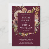 Invitation Fête des mariées bordeaux foncé | Elegant Boho Chi (Devant)