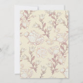 Invitation Fête des mariées bordée de fleurs violettes et jau (Dos)