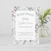 Invitation Fête des mariées bordée verte et blanche (Debout devant)