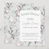 Invitation Fête des mariées bordée verte et blanche (Devant / Derrière)