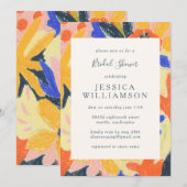 Invitation Fête des mariées botanique Abstraite Retro Artsy (Devant / Derrière)