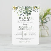 Invitation Fête des mariées botanique d'aquarelle verte (Debout devant)