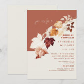 Invitation Fête des mariées botanique d'automne cannelle et c (Devant / Derrière)