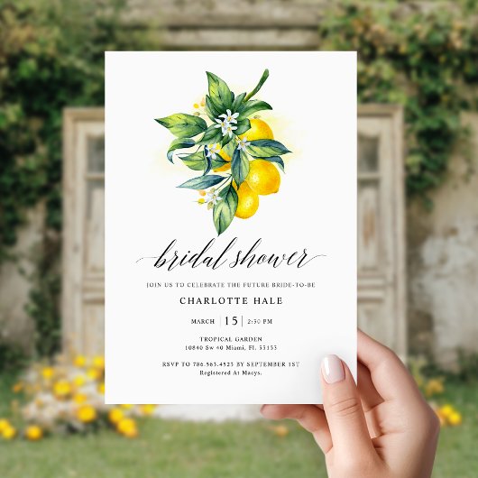 Invitation Fête des mariées botanique de citron