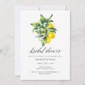 Invitation Fête des mariées botanique de citron (Devant)
