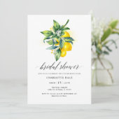 Invitation Fête des mariées botanique de citron (Debout devant)