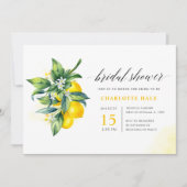 Invitation Fête des mariées botanique de citron (Devant)