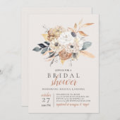 Invitation Fête des mariées botanique de l'aquarelle d'automn (Devant / Derrière)