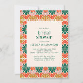 Invitation Fête des mariées botanique de Noël rose rouge (Devant)