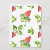Invitation Fête des mariées botanique des fraises d'aquarelle (Dos)