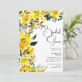 Invitation Fête des mariées botanique d'été jaune orange (Debout devant)