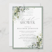 Invitation Fête des mariées botanique Dusty Blue Eucalyptus (Devant)