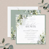 Invitation Fête des mariées botanique Dusty Blue Eucalyptus