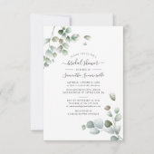Invitation Fête des mariées Botanique Eucalyptus Verdure Scri (Devant)