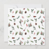 Invitation Fête des mariées botanique Festive de Pin d'hiver  (Dos)