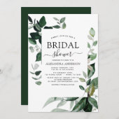 Invitation Fête des mariées Botanique Feuillage de verdure (Devant / Derrière)
