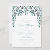 Invitation Fête des mariées botanique Feuille aquarelle (Devant)