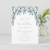 Invitation Fête des mariées botanique Feuille aquarelle (Debout devant)