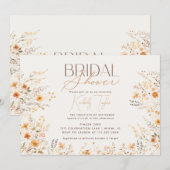 Invitation Fête des mariées botanique fleur sauvage Beige Boh (Devant / Derrière)