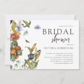 Invitation Fête des mariées botanique florale d'agrumes fin é (Devant)