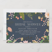 Invitation Fête des mariées botanique florale de prairie (Devant)